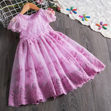 Girls Elegant Spring & Summer Embroidery Lace Dresses. Ages 3T-8Yrs